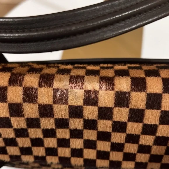 Louis Vuitton LV Damier Sauvage Pony Hair Handbag w COA - edge and corner wear - Picture 17 of 17